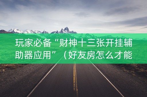 玩家必备“财神十三张开挂辅助器应用”（好友房怎么才能赢)