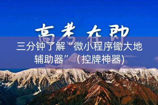 三分钟了解“微小程序锄大地辅助器”（控牌神器)