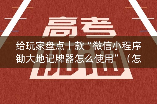 给玩家盘点十款“微信小程序锄大地记牌器怎么使用”（怎么提高胜率)