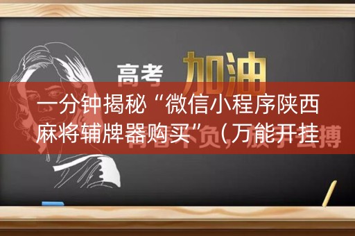 一分钟揭秘“微信小程序陕西麻将辅牌器购买”（万能开挂神器)