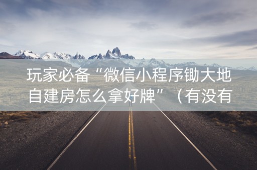 玩家必备“微信小程序锄大地自建房怎么拿好牌”（有没有猫腻)