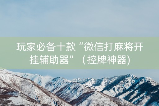 玩家必备十款“微信打麻将开挂辅助器”（控牌神器)