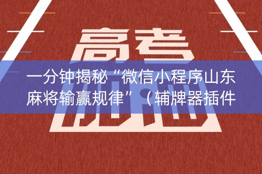 一分钟揭秘“微信小程序山东麻将输赢规律”（辅牌器插件购买)