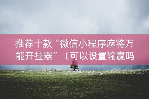 推荐十款“微信小程序麻将万能开挂器”（可以设置输赢吗)