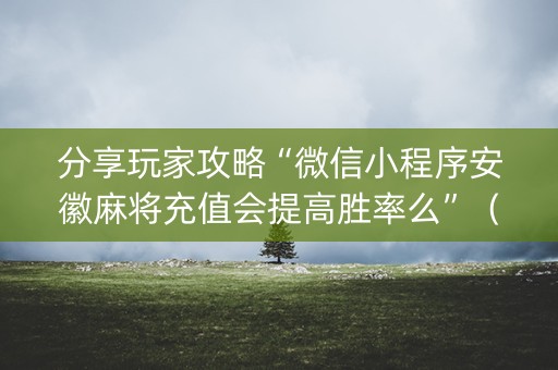 分享玩家攻略“微信小程序安徽麻将充值会提高胜率么”（必赢神器辅助器)