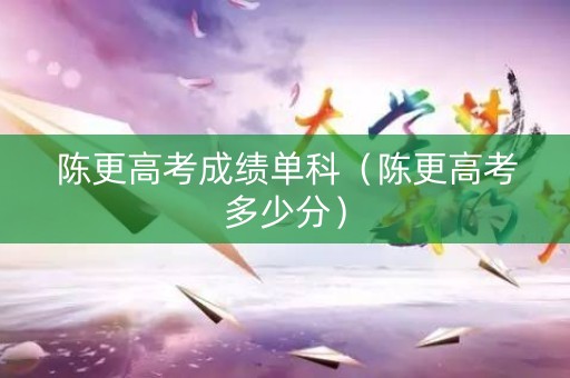 陈更高考成绩单科（陈更高考多少分）