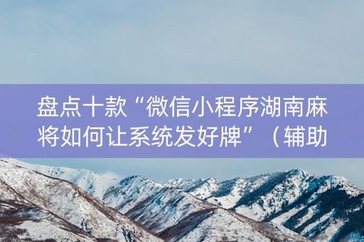 盘点十款“微信小程序湖南麻将如何让系统发好牌”（辅助器插件)