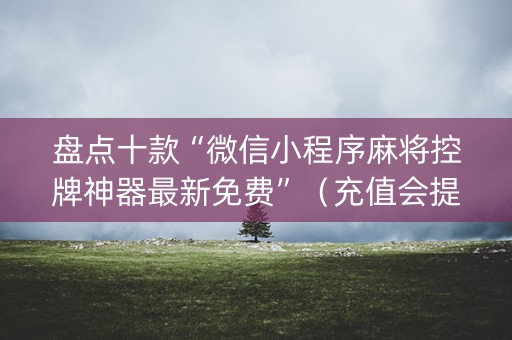 盘点十款“微信小程序麻将控牌神器最新免费”（充值会提高胜率么)