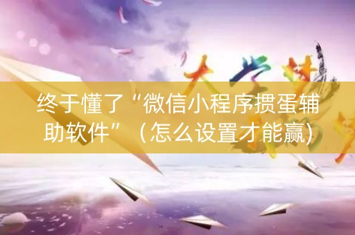 终于懂了“微信小程序掼蛋辅助软件”（怎么设置才能赢)