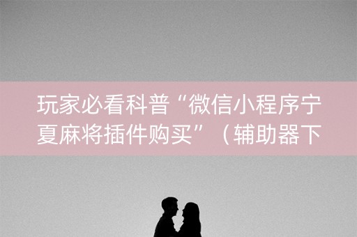 玩家必看科普“微信小程序宁夏麻将插件购买”（辅助器下载)