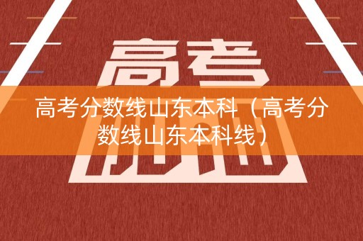 高考分数线山东本科（高考分数线山东本科线）