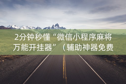 2分钟秒懂“微信小程序麻将万能开挂器”（辅助神器免费)