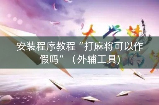 安装程序教程“打麻将可以作假吗”（外辅工具)