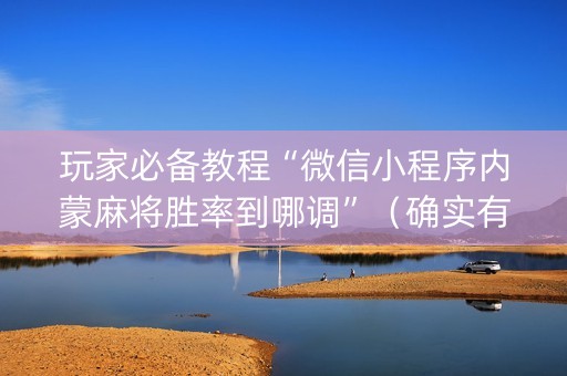 玩家必备教程“微信小程序内蒙麻将胜率到哪调”（确实有插件吗)