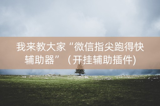 我来教大家“微信指尖跑得快辅助器”（开挂辅助插件)