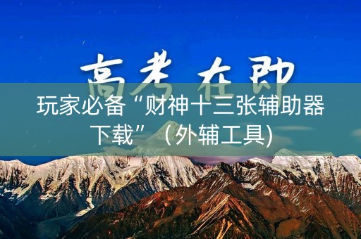 玩家必备“财神十三张辅助器下载”（外辅工具)