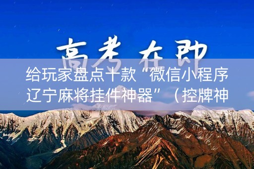 给玩家盘点十款“微信小程序辽宁麻将挂件神器”（控牌神器)