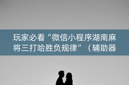 玩家必看“微信小程序湖南麻将三打哈胜负规律”（辅助器插件)