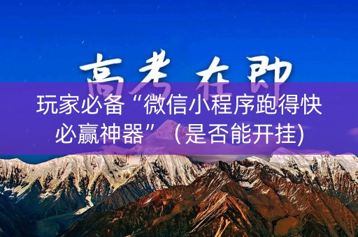玩家必备“微信小程序跑得快必赢神器”（是否能开挂)