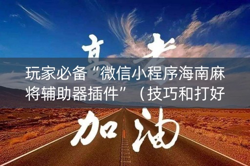 玩家必备“微信小程序海南麻将辅助器插件”（技巧和打好牌方法)