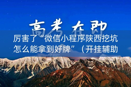 厉害了“微信小程序陕西挖坑怎么能拿到好牌”（开挂辅助器脚本)