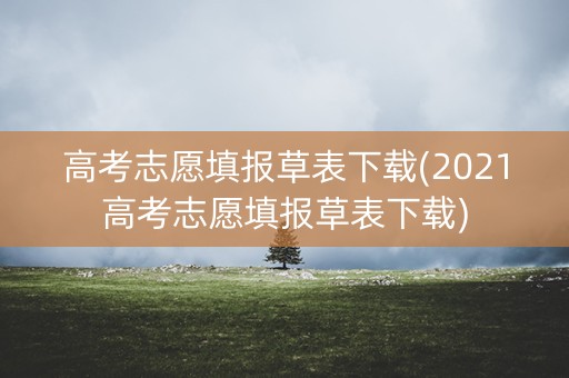 高考志愿填报草表下载(2021高考志愿填报草表下载)