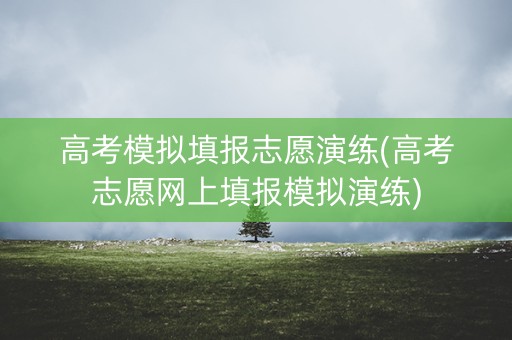 高考模拟填报志愿演练(高考志愿网上填报模拟演练)