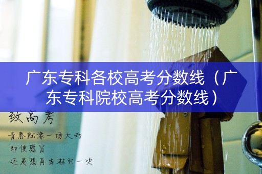 广东专科各校高考分数线（广东专科院校高考分数线）