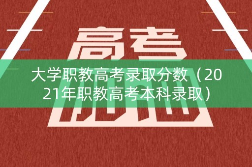 大学职教高考录取分数（2021年职教高考本科录取）