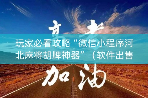 玩家必看攻略“微信小程序河北麻将胡牌神器”（软件出售)