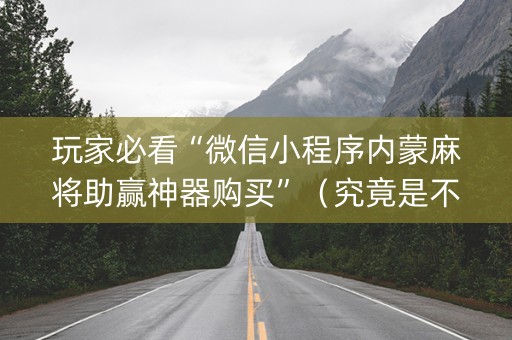 玩家必看“微信小程序内蒙麻将助赢神器购买”（究竟是不是有挂)