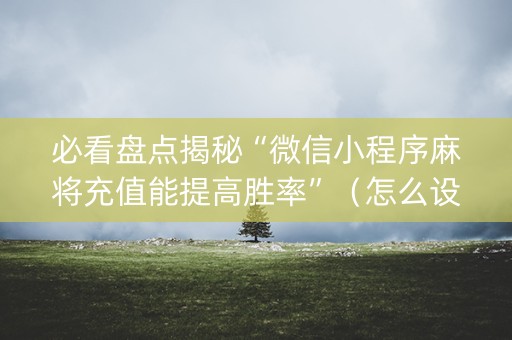 必看盘点揭秘“微信小程序麻将充值能提高胜率”（怎么设置能有好牌)