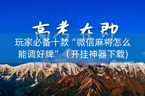 玩家必备十款“微信麻将怎么能调好牌”（开挂神器下载)