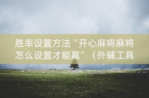 胜率设置方法“开心麻将麻将怎么设置才能赢”（外辅工具)