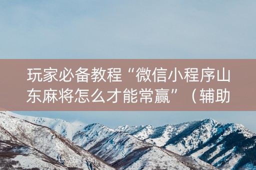 玩家必备教程“微信小程序山东麻将怎么才能常赢”（辅助软件)