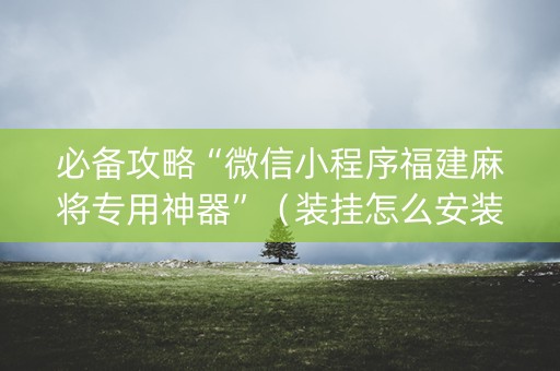 必备攻略“微信小程序福建麻将专用神器”（装挂怎么安装)