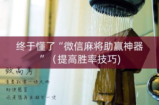 终于懂了“微信麻将助赢神器”（提高胜率技巧)