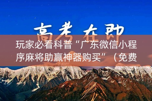 玩家必看科普“广东微信小程序麻将助赢神器购买”（免费专用神器)