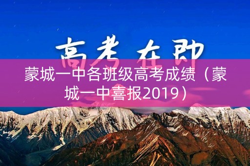 蒙城一中各班级高考成绩（蒙城一中喜报2019）