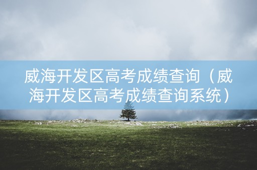 威海开发区高考成绩查询（威海开发区高考成绩查询系统）