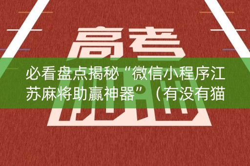 必看盘点揭秘“微信小程序江苏麻将助赢神器”（有没有猫腻)