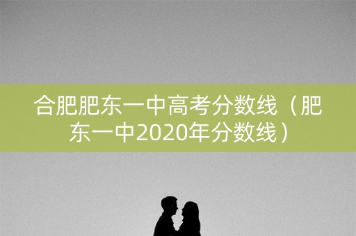 合肥肥东一中高考分数线（肥东一中2020年分数线）