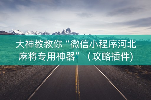 大神教教你“微信小程序河北麻将专用神器”（攻略插件)