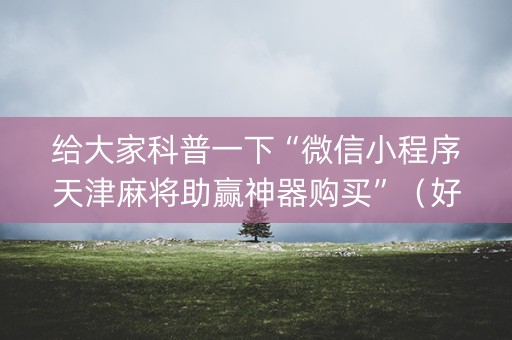 给大家科普一下“微信小程序天津麻将助赢神器购买”（好友房怎么才能赢)