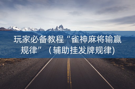 玩家必备教程“雀神麻将输赢规律”（辅助挂发牌规律)