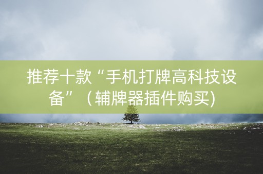 推荐十款“手机打牌高科技设备”（辅牌器插件购买)