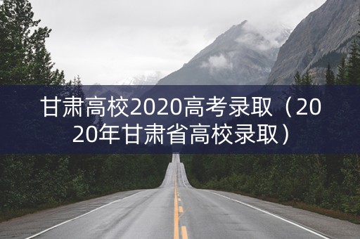 甘肃高校2020高考录取（2020年甘肃省高校录取）