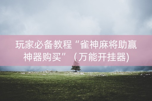 玩家必备教程“雀神麻将助赢神器购买”（万能开挂器)