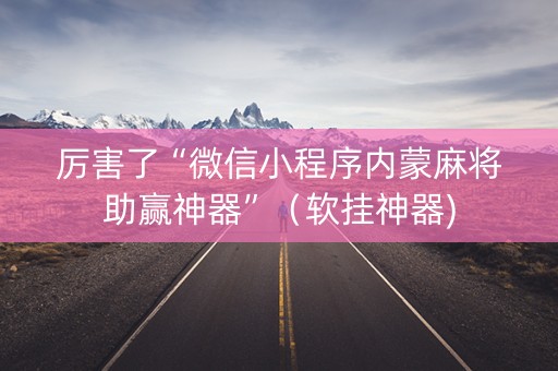 厉害了“微信小程序内蒙麻将助赢神器”（软挂神器)