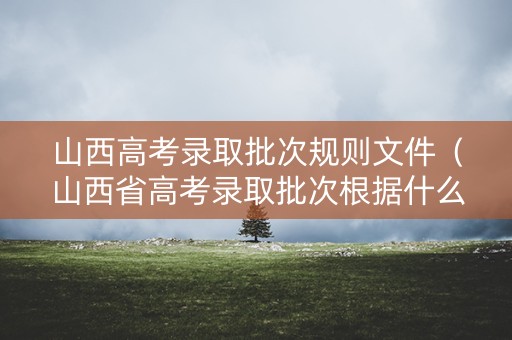 山西高考录取批次规则文件（山西省高考录取批次根据什么划分）